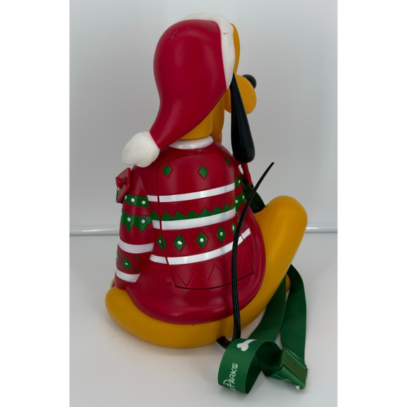 2018 Disney Parks Pluto Popcorn Bucket Red Christmas Sweater – Used - Picture 6 of 12